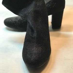 Top Moda - NWOT, Sparkle Black Stretch Booties 10
